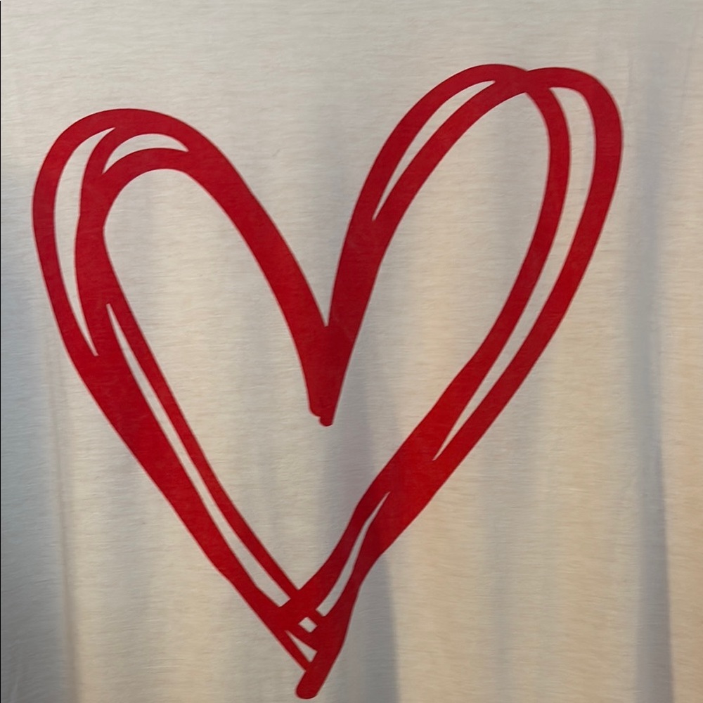 VALENTINES DAY!!!
Cream Long Sleeve Shirt with Red Heart - Picture 2 of 6